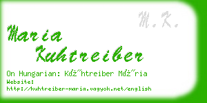 maria kuhtreiber business card